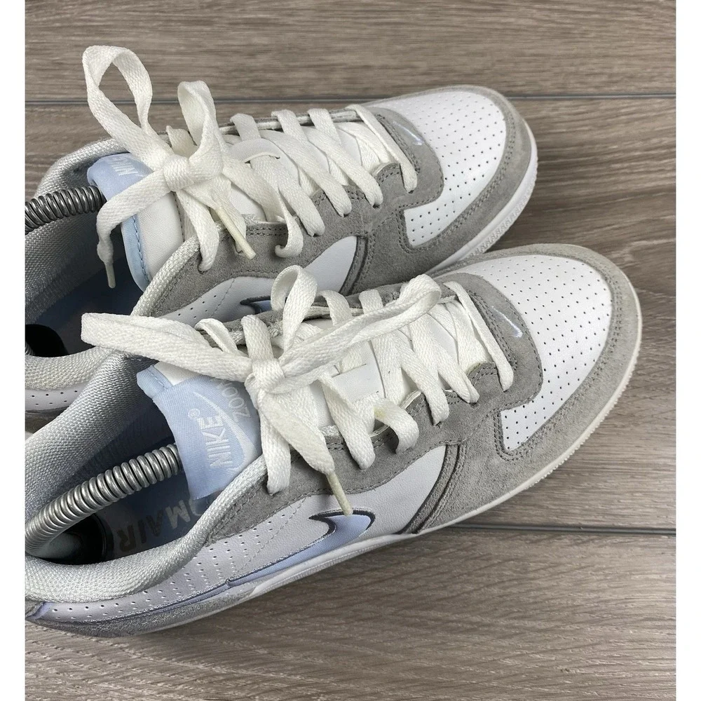 Nike Women's Terminator Low Liberte Sneakers White Grey Blue‎ Size 8.5
